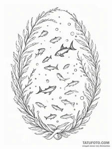 Tattoo design a school of fish swimming in a... - эскиз тату (№1755571786_0, 19.08.2025 02:49) — Tatufoto.com