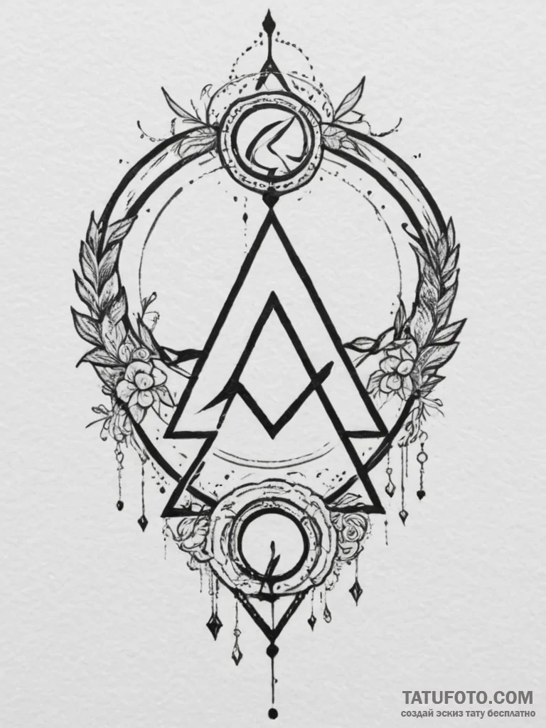 84. tattoo design: a minimalist "krada" rune,... - эскиз тату (№1755572383_0, 19.08.2025 02:59) — Tatufoto.com