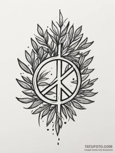 Tattoo sketch an olive branch symbolizing pea... - эскиз тату (№1755574586_0, 19.08.2025 03:36) — Tatufoto.com