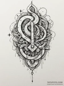 Tattoo sketch an abstract representation of a... - эскиз тату (№1755576386_0, 19.08.2025 04:06) — Tatufoto.com
