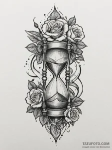 Tattoo design a simple hourglass with sand fl... - эскиз тату (№1755576984_0, 19.08.2025 04:16) — Tatufoto.com
