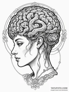 Human head with exposed holographic brain, co... - эскиз тату (№1755577967_0, 19.08.2025 04:32) — Tatufoto.com