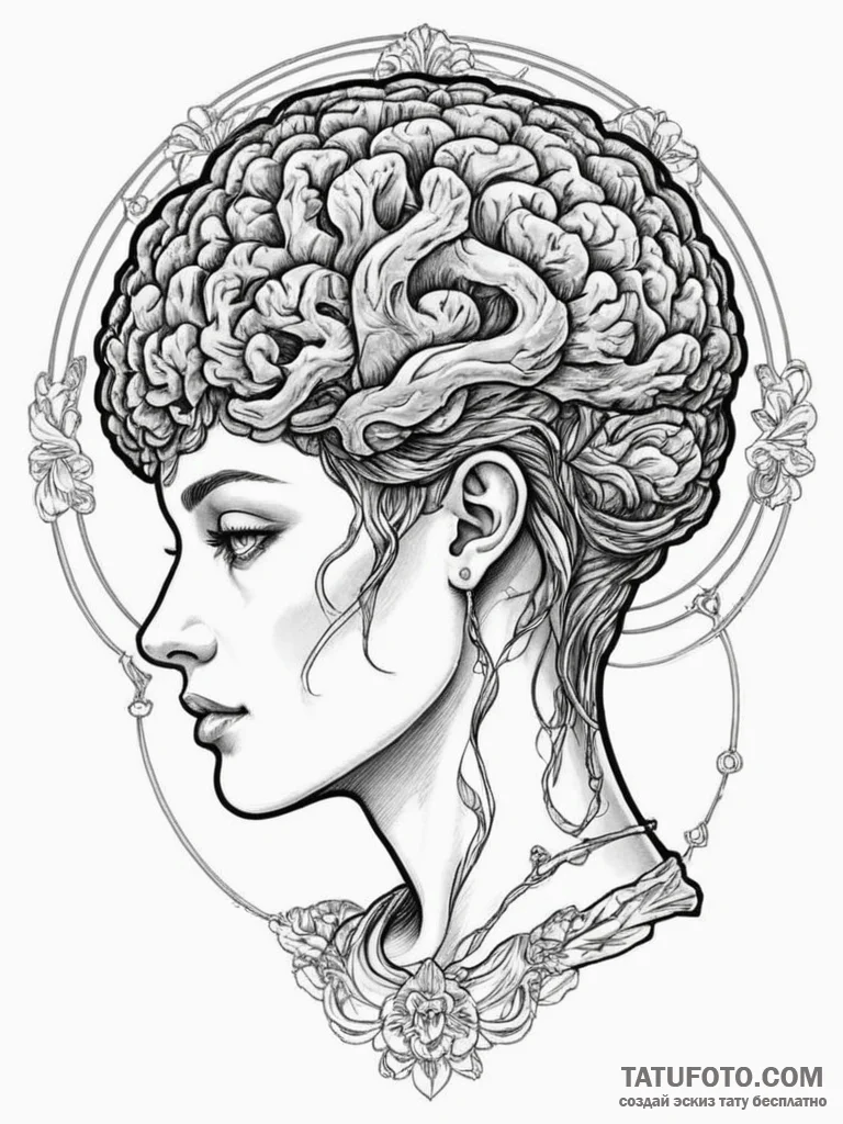 Human head with exposed holographic brain, co... - эскиз тату (№1755577967_0, 19.08.2025 04:32) — Tatufoto.com
