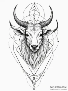 Tattoo design a zodiac animal with a combinat... - эскиз тату (№1755579341_0, 19.08.2025 04:55) — Tatufoto.com