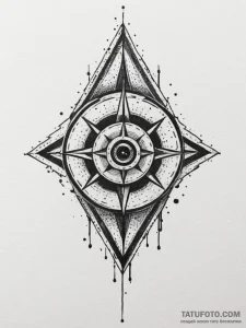 Tattoo design a minimalist crosshair linework... - эскиз тату (№1755579735_0, 19.08.2025 05:02) — Tatufoto.com