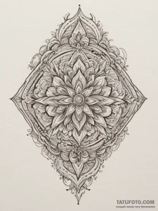 Tattoo design a blend of sharp, angular lines... - эскиз тату (№1755579932_0, 19.08.2025 05:05) — Tatufoto.com