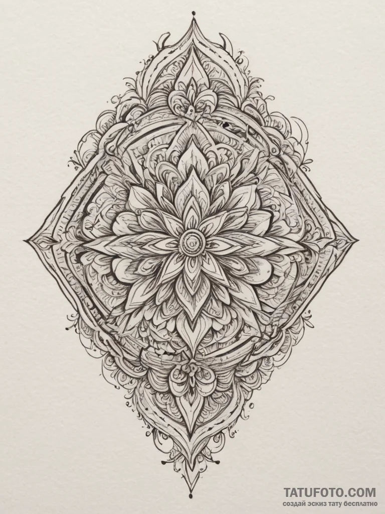 Tattoo design a blend of sharp, angular lines... - эскиз тату (№1755579932_0, 19.08.2025 05:05) — Tatufoto.com