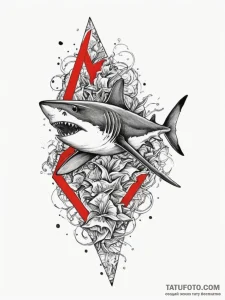 Shark, artistic tattoo sketch, soft whip shad... - эскиз тату (№1755580129_0, 19.08.2025 05:08) — Tatufoto.com