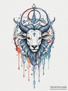 Tattoo sketch a zodiac symbol melting or drip... - эскиз тату (№1755580521_0, 19.08.2025 05:15) — Tatufoto.com