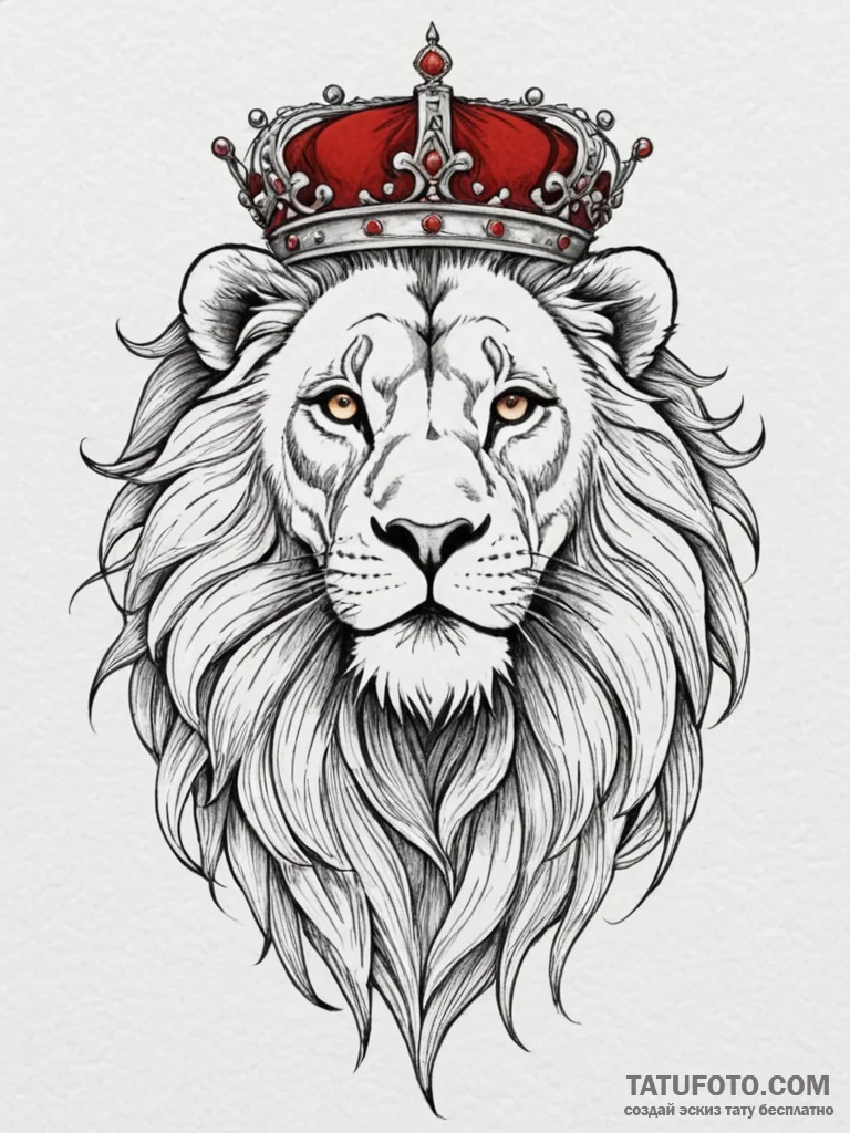 Tattoo sketch a regal leo lion, with a flowin... - эскиз тату (№1755581697_0, 19.08.2025 05:34) — Tatufoto.com