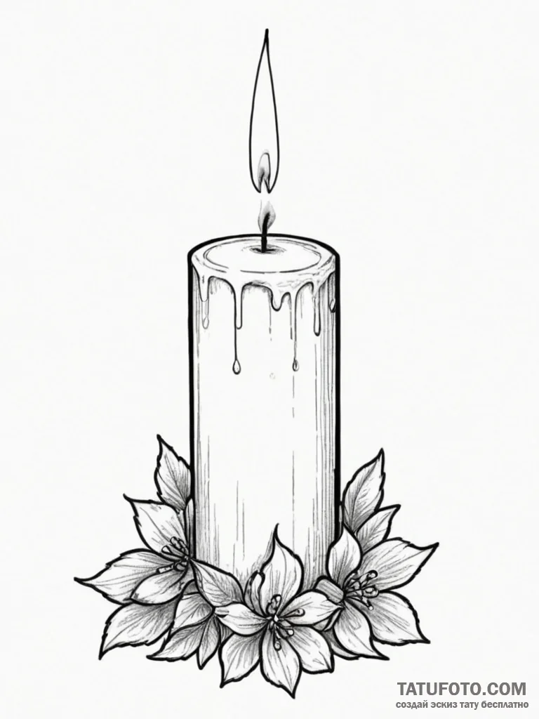 Candle - эскиз тату (№1755584663_0, 19.08.2025 06:24) — Tatufoto.com