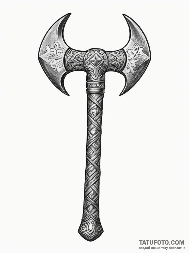 Tomahawk - эскиз тату (№1755584859_0, 19.08.2025 06:27) — Tatufoto.com