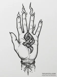 86. tattoo sketch: the rune "treba," depicted... - эскиз тату (№1755585650_0, 19.08.2025 06:40) — Tatufoto.com