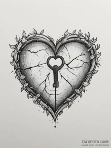Tattoo sketch a heart with a keyhole, and a s... - эскиз тату (№1755588612_0, 19.08.2025 07:30) — Tatufoto.com