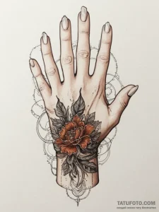 Tattoo sketch a vr glove with intricate senso... - эскиз тату (№1755589009_0, 19.08.2025 07:36) — Tatufoto.com