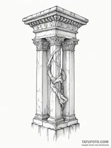 Tattoo sketch a robust archway or pillar, sym... - эскиз тату (№1755589603_0, 19.08.2025 07:46) — Tatufoto.com