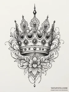 Tattoo sketch a subtle crown outline over a n... - эскиз тату (№1755590200_0, 19.08.2025 07:56) — Tatufoto.com
