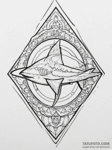 Tattoo design a shark, cutting through water,... - эскиз тату (№1755590398_0, 19.08.2025 07:59) — Tatufoto.com