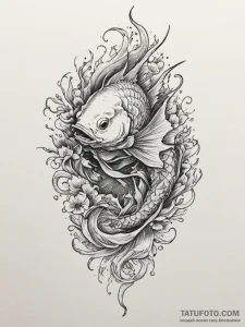 A deep-sea anglerfish with a bioluminescent l... - эскиз тату (№1755591386_0, 19.08.2025 08:16) — Tatufoto.com