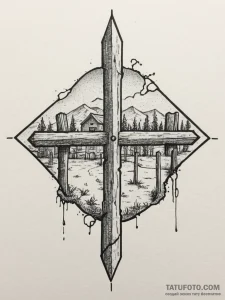 Tattoo design a minimalist representation of... - эскиз тату (№1755592180_0, 19.08.2025 08:29) — Tatufoto.com
