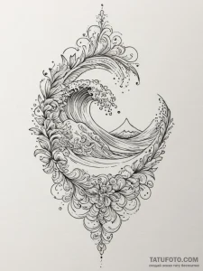 Tattoo design a tiny, subtle wave pattern., t... - эскиз тату (№1755593374_0, 19.08.2025 08:49) — Tatufoto.com