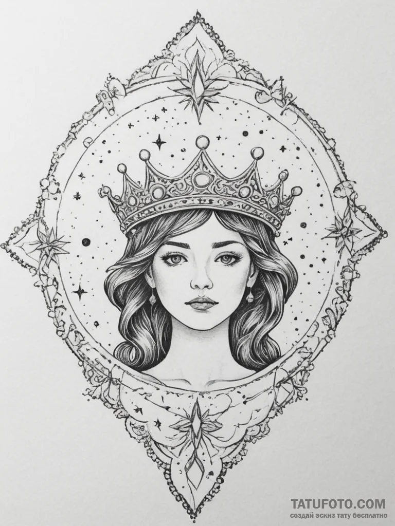 Tattoo sketch a crown made of celestial stars... - эскиз тату (№1755594956_0, 19.08.2025 09:15) — Tatufoto.com