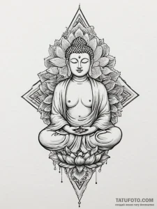 Buddha, tattoo sketch design, fine lines, del... - эскиз тату (№1755595551_0, 19.08.2025 09:25) — Tatufoto.com