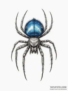 Peacock spider - эскиз тату (№1755596147_0, 19.08.2025 09:35) — Tatufoto.com