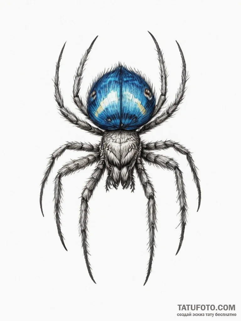 Peacock spider - эскиз тату (№1755596147_0, 19.08.2025 09:35) — Tatufoto.com