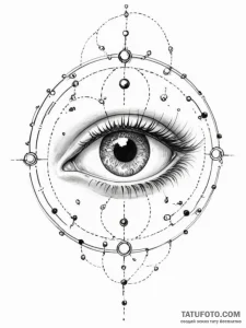 Tattoo sketch a zodiac animal's eye, with the... - эскиз тату (№1755596738_0, 19.08.2025 09:45) — Tatufoto.com
