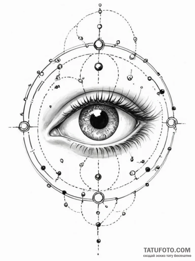 Tattoo sketch a zodiac animal's eye, with the... - эскиз тату (№1755596738_0, 19.08.2025 09:45) — Tatufoto.com