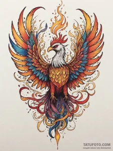 Phoenix rising from ashes (already there, but... - эскиз тату (№1755597135_0, 19.08.2025 09:52) — Tatufoto.com