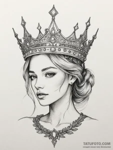 Tattoo sketch a simple, elegant crown on one... - эскиз тату (№1755597531_0, 19.08.2025 09:58) — Tatufoto.com