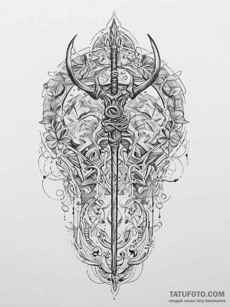 Tattoo design: a depiction of the forging of... - эскиз тату (№1755611242_0, 19.08.2025 13:47) — Tatufoto.com