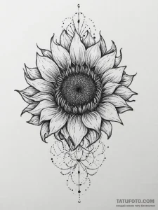 Tattoo design a minimalist sunflower, its see... - эскиз тату (№1755612893_0, 19.08.2025 14:14) — Tatufoto.com