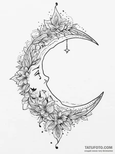 Tattoo design a small, smiling star or moon.,... - эскиз тату (№1755614757_0, 19.08.2025 14:45) — Tatufoto.com