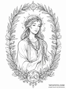 Tattoo design a virgo maiden as an ancient wi... - эскиз тату (№1755615379_0, 19.08.2025 14:56) — Tatufoto.com