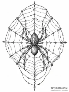 Tattoo sketch a spiderweb, delicate yet stron... - эскиз тату (№1755615795_0, 19.08.2025 15:03) — Tatufoto.com