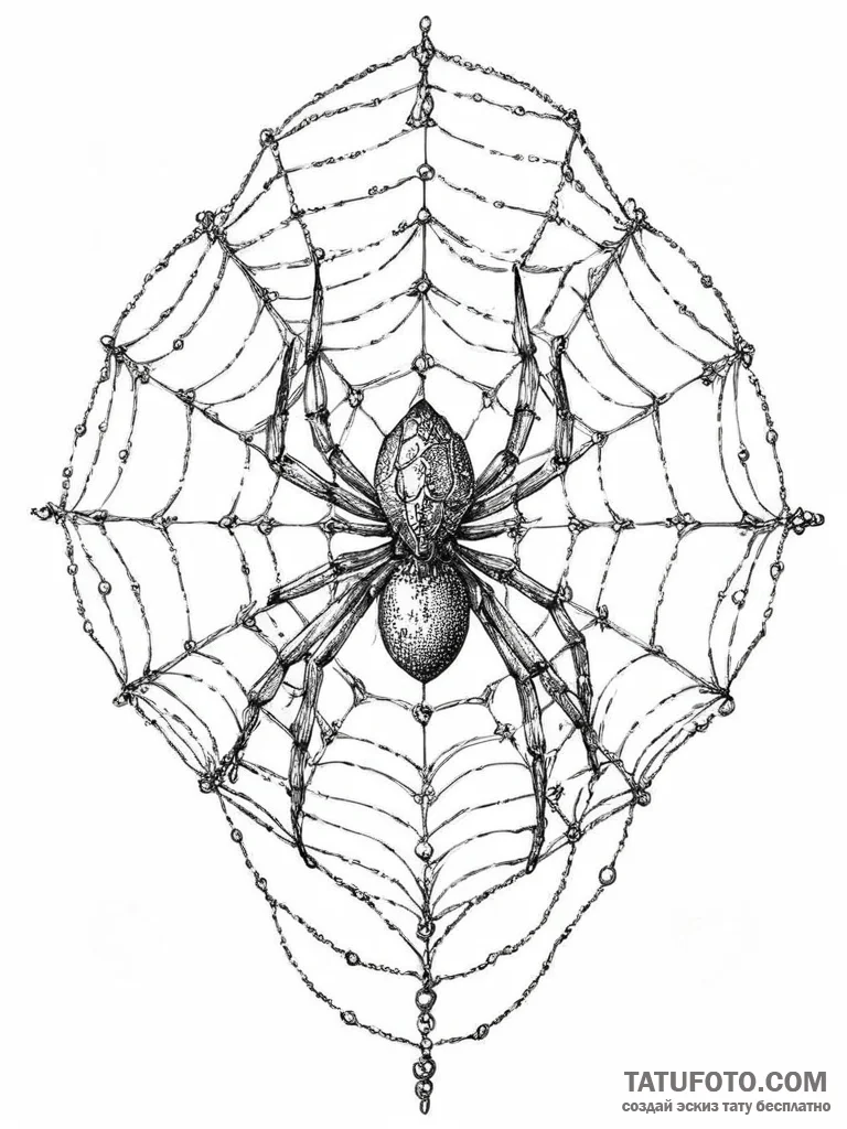 Tattoo sketch a spiderweb, delicate yet stron... - эскиз тату (№1755615795_0, 19.08.2025 15:03) — Tatufoto.com