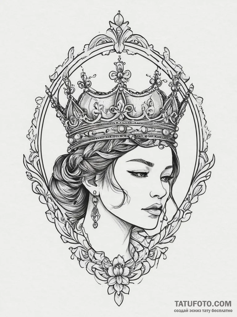 Tattoo design a crown symbolizing the head of... - эскиз тату (№1755617229_0, 19.08.2025 15:27) — Tatufoto.com