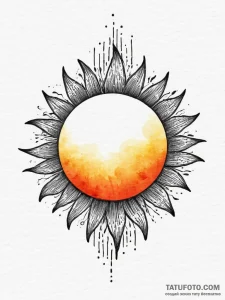 Tattoo design a glowing yellow and orange wat... - эскиз тату (№1755617432_0, 19.08.2025 15:30) — Tatufoto.com