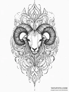 Tattoo sketch an aries symbol formed by styli... - эскиз тату (№1755617836_0, 19.08.2025 15:37) — Tatufoto.com
