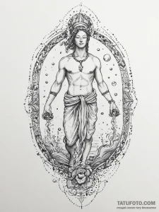 Tattoo sketch aquarius's water-bearer, a mini... - эскиз тату (№1755619073_0, 19.08.2025 15:57) — Tatufoto.com
