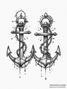 Tattoo design a pair of anchors, one on each... - эскиз тату (№1755619677_0, 19.08.2025 16:07) — Tatufoto.com
