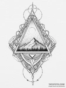 Amulet, ink illustration for tattoo, muted co... - эскиз тату (№1755625163_0, 19.08.2025 17:39) — Tatufoto.com