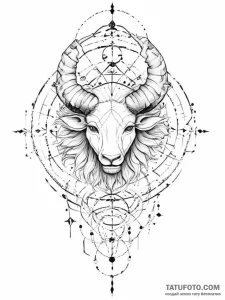 Tattoo sketch a zodiac glyph broken into frag... - эскиз тату (№1755625367_0, 19.08.2025 17:42) — Tatufoto.com