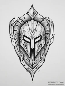 Tattoo sketch a spartan shield with an invert... - эскиз тату (№1755626396_0, 19.08.2025 17:59) — Tatufoto.com