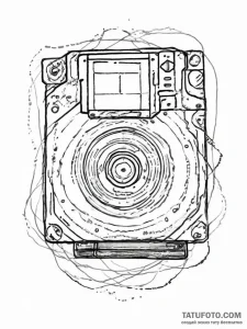 Tattoo sketch a floppy disk transforming into... - эскиз тату (№1755628268_0, 19.08.2025 18:31) — Tatufoto.com