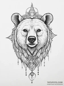 A powerful tattoo sketch of a bear, the sacre... - эскиз тату (№1755629302_0, 19.08.2025 18:48) — Tatufoto.com