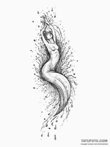 Tattoo sketch aquarius's water-bearer comical... - эскиз тату (№1755629504_0, 19.08.2025 18:51) — Tatufoto.com